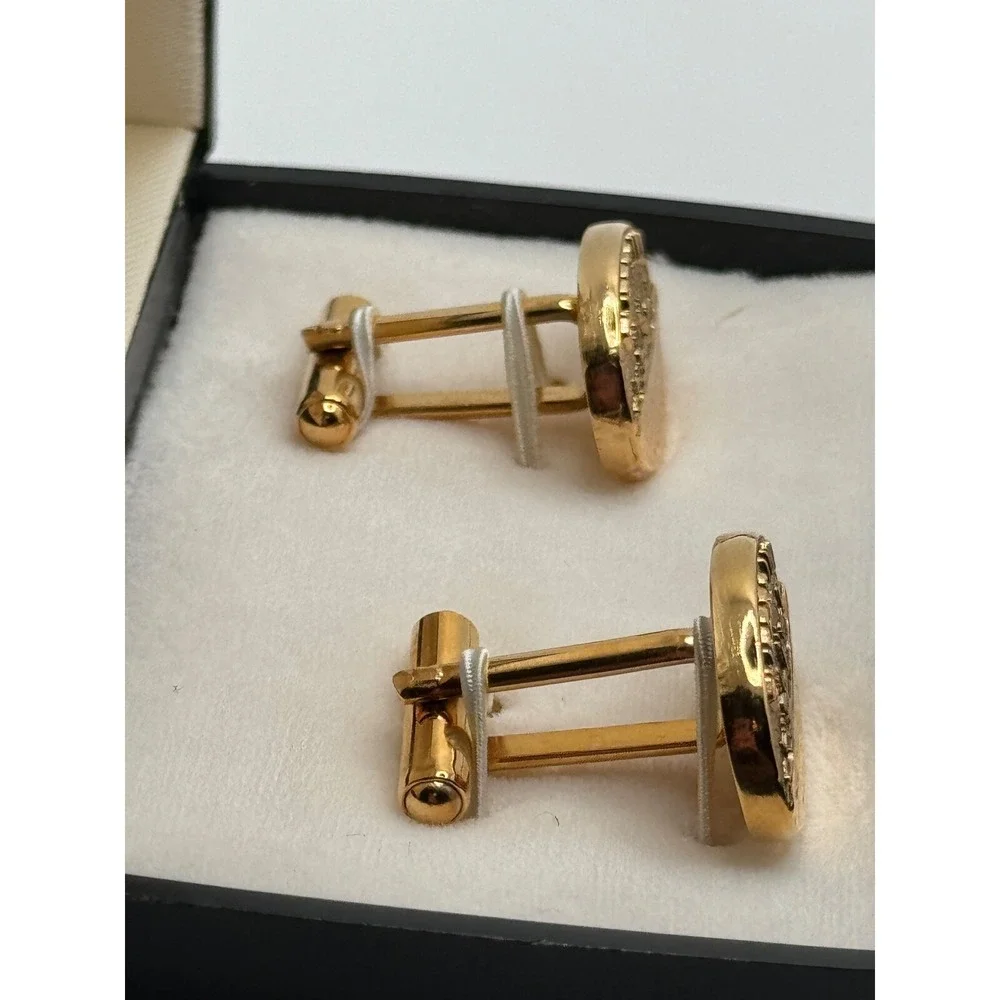 Vintage Fyffes Line Passenger Banana Boat Gold Tone Windsor Cufflinks
